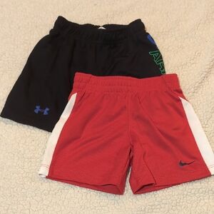 Nike Red and White Athletic Shorts